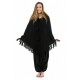 Poncho pure laine douce du Nepal noir