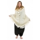 Poncho pure laine douce du Nepal creme