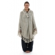 Poncho pure laine douce du Nepal gris chine clair