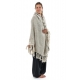 Poncho pure laine douce du Nepal gris chine clair