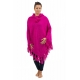 Poncho pure laine douce du Nepal rose indien