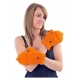 Gants mitaines moufles orange pure laine et polaire douce