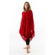Pancho rouge pure laine douce du Nepal