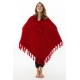 Pancho rouge pure laine douce du Nepal