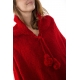 Pancho rouge pure laine douce du Nepal