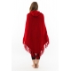 Pancho rouge pure laine douce du Nepal