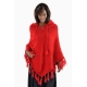 Pancho rouge pure laine douce du Nepal