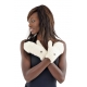 Gants mitaines moufles creme ou gris pure laine et polaire douce