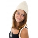 Bonnet creme pure laine et polaire douce du Nepal