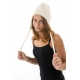 Bonnet creme pure laine et polaire douce du Nepal