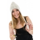 Bonnet gris chine clair pure laine et polaire douce du Nepal