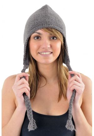 Bonnet gris pure laine et polaire douce du Nepal