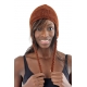 Bonnet marron clair pure laine et polaire douce du Nepal