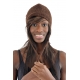 Bonnet marron brun pure laine et polaire douce du Nepal