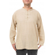 Chemise homme asiatique col mao beige chanvre
