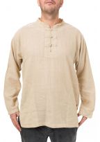 Chemise homme asiatique col mao beige chanvre