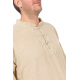 Chemise homme asiatique col mao beige chanvre