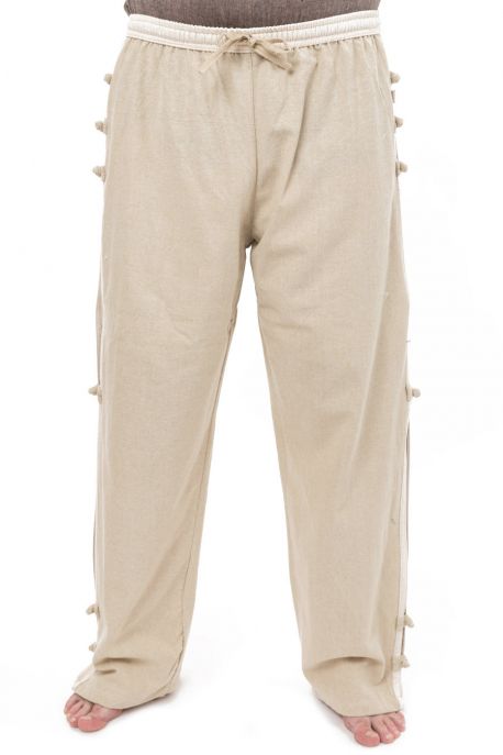 Pantalon relax homewear yoga boutons coton Bhanga