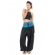 Pantalon sarouel femme indian chic sari turquoise et or