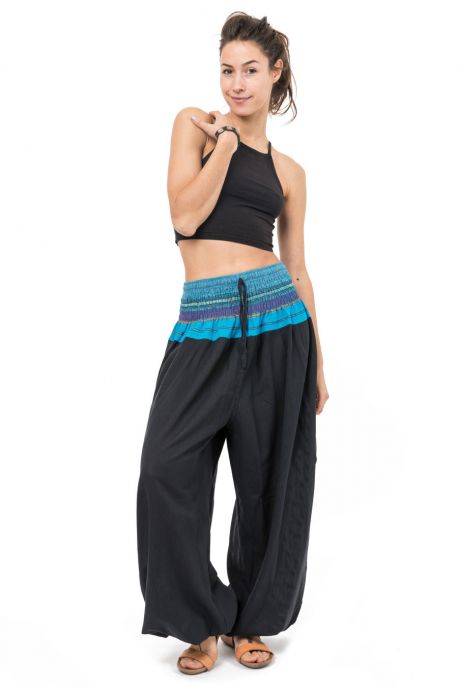Pantalon sarouel femme indian chic sari turquoise et or