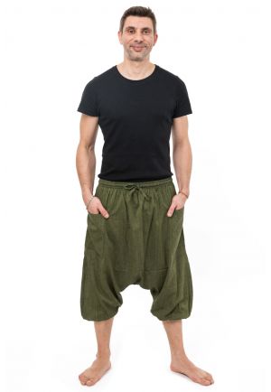 Sarouel trois quarts bermuda homme Kaki Cool
