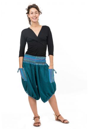 Sarouel short bermuda grande taille femme Lagon