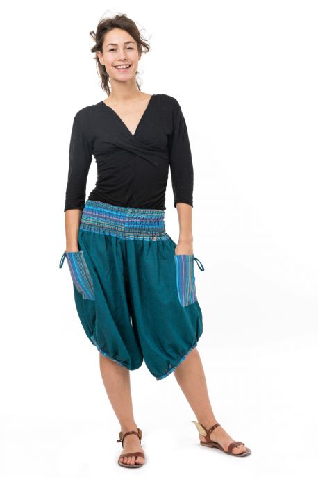 Sarouel short bermuda grande taille femme Lagon
