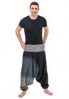 Sarouel homme style baba zen noir gris Tigah