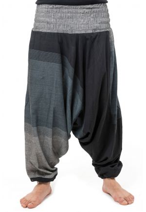 Sarouel homme style baba zen noir gris Tigah