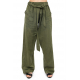 Pantalon droit basic ethnic ceinture amovible kaki