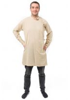Chemise tunique homme kurta beige chanvre