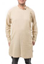 Chemise tunique homme kurta beige chanvre