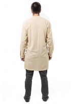 Chemise tunique homme kurta beige chanvre