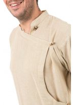 Chemise tunique homme kurta beige chanvre