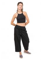 Pantalon midi pantacourt cargo noir Balah