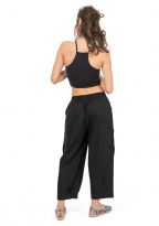 Pantalon midi pantacourt cargo noir Balah