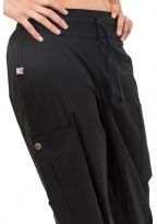 Pantalon midi pantacourt cargo noir Balah