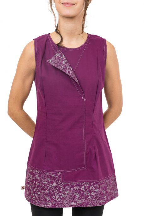 Robe tunique femme ethnic print et col original Andah