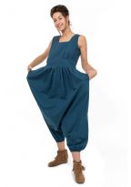 Combi sarouel femme chic fourche basse petrol blue Chala