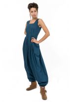 Combi sarouel femme chic fourche basse petrol blue Chala