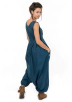 Combi sarouel femme chic fourche basse petrol blue Chala