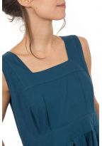 Combi sarouel femme chic fourche basse petrol blue Chala