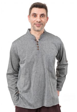Chemise ethnique col mao manches modulables Thaloh