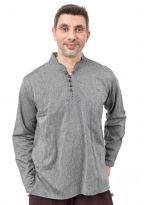 Chemise ethnique col mao manches modulables Thaloh