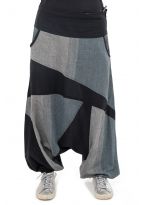 Sarouel homme ethnic graphic noir gris Patanga