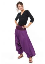 Sarouel ethnique femme print geometrique violet Khela