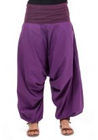 Sarouel ethnique femme print geometrique violet Khela