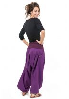 Sarouel ethnique femme print geometrique violet Khela