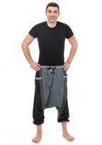 Sarouel bermuda long zen cool mixte noir gris Timroh
