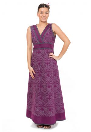 Robe longue imprime ethnic chic Purple rain